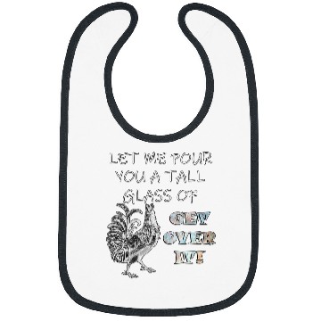 Discover Chicken Pet Get Over It Rooster Graphic Sarcastic Bibs