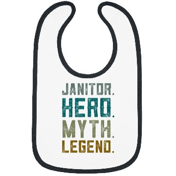 Discover Janitor Hero Myth Legend Cleaning Custodian Bibs