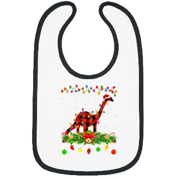 Discover Dinosaur Pet  Brontosaurus Christmas Pajama Bibs