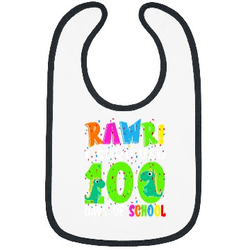 Discover Dinosaur Pet Rawr I Survived 100 Days Of School Funny Trex Dinosaur Kids Bibs