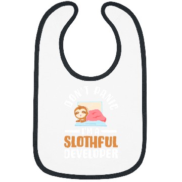 Discover Sloth Pet Gift Software Developer Dont Panic Im a Slothful Developer Bibs