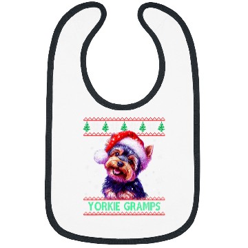 Discover Yorkshire Pet Yorkie Gramps Santa Hat Yorkshire Terrier Ugly Christmas Bibs