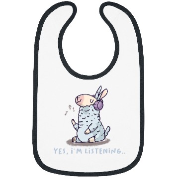 Discover Llama Pet Yes Im Listening Introvert Music Fan Nerd Llama Alpaca Bibs