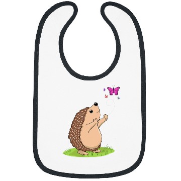 Discover Hedgehog Pet and Butterfly Art Funny Hedgehogs Owner Bibs