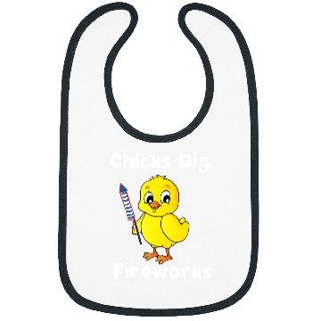 Discover Chicken Pet Chicks Dig Fireworks Funny Bibs