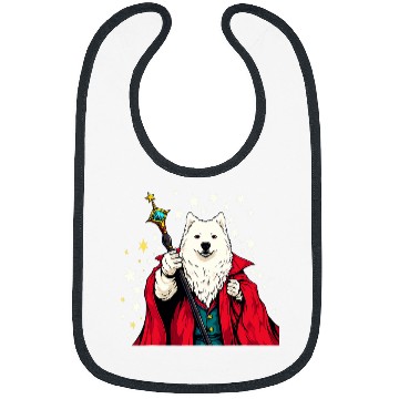 Discover Samoyed Pet Wizard Funny Dog Magic Bibs