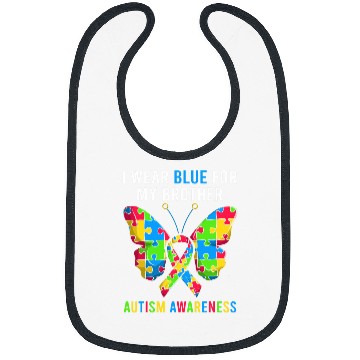 Discover Autism Puzzle Brother Sibling Tee Autism Awareness Butterfly Puzzle Bibs