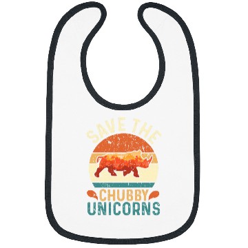 Discover Rhino Pet Save The Chubby Unicornss Rhinoceros Lovers Retro Design Bibs