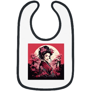 Discover Geishas Journey Through Japan Cherry Vector Bibs
