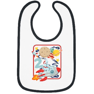 Discover Astronaut Job 2nd Birthday Boy Girl Astronaut Space Galaxy Planet 2 Years Bibs