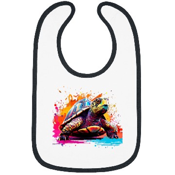 Discover Turtle Pet Splash Art Box Turtle Lover Colorful Bibs