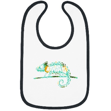 Discover Chameleon Pet with Tropical pineapples Pattern Bibs
