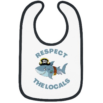 Discover Shark Pet Funny Pirate Shark Respect the Locals For Family Vacation Bibs