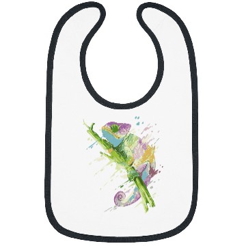 Discover Chameleon Pet Watercolor Chameleon Lizard Chamaeleon Herpetology Bibs