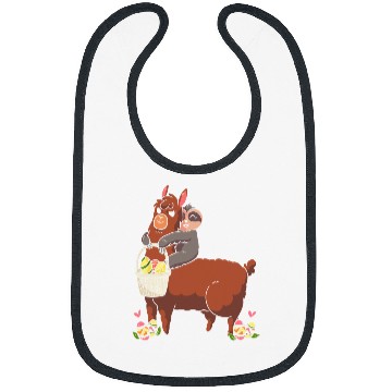 Discover Sloth Pet Gift with llama easter eggs easter bunny Bibs