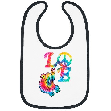 Discover Frog Pet Hippie Kawaii Frog Peace Sign Cottagecore 60s 70s Tie Dye Bibs