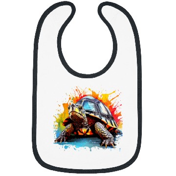 Discover Turtle Pet Splash Art Eastern Box Turtle Lover Colorful Bibs
