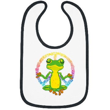 Discover Frog Pet Peace Sign Yoga Frogs Cool Peace Frog Tie Dye Bibs