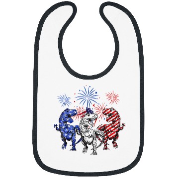 Discover Dinosaur Pet Red White Blue T rexs Dinosaur Firework 4th Of July Patriotic Bibs