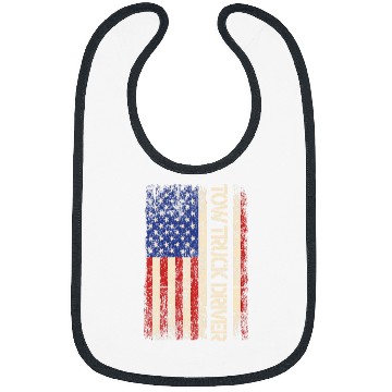 Discover Tow Truck Driver USA American flag Towing Dad Men Tee Bibs