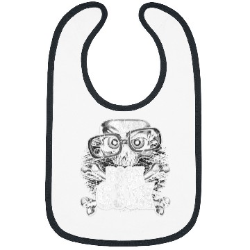 Discover Book Fun Geek Cool Skull With Reading Glasses and Crossbones Bibs