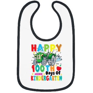 Discover Tractor Fun 100th Day 100 Days of Kindergarten For Toddlers Kids Bibs