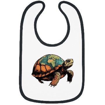 Discover Turtle Pet Earth Map Bibs