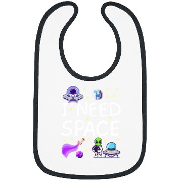 Discover Aliens UFO I Need Space Cosmos Star Meteor Meteorite Milky Way Bibs