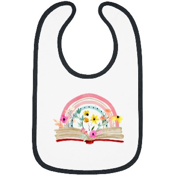 Discover Book Fun Boho Rainbow Reading Floral Books Flowers Aesthetic Bookworm Bibs