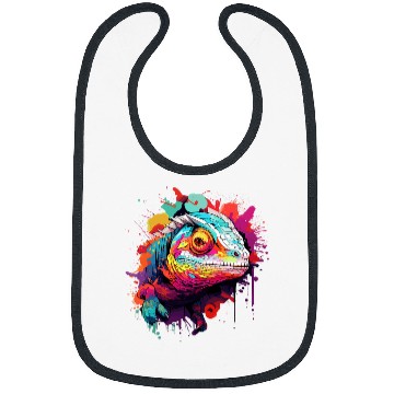 Discover Chameleon Pet Abstract Graffiti Chameleon Splatter Art Bibs