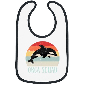 Discover Whale Pet Orca Squad Killer Whale Sea Animal Wildlife Vintage Retro Bibs