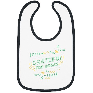 Discover Book Fun Grateful for Books Cute Bookworm Gift Bibs