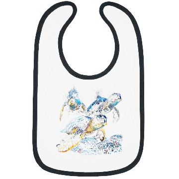 Discover Turtle Pet Tortoise Waterturtle Ocean Natural Environment 6 Bibs