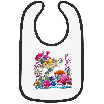 Discover Turtle Pet Tortoise Waterturtle Ocean Natural Environment 18 Bibs