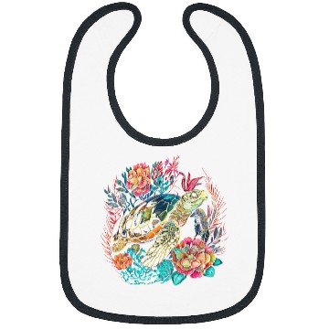 Discover Turtle Pet Tortoise Waterturtle Ocean Natural Environment Bibs