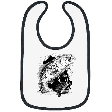 Discover Fishing Fun Brook Trout Creative Gift for Fishermen Bibs