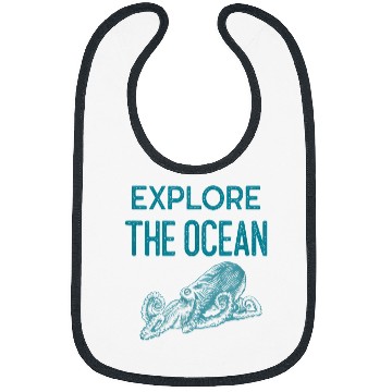 Discover Octopus Pet Explore The Ocean 2Giant Squid Deep Blue Sea Calmar Beach Bibs