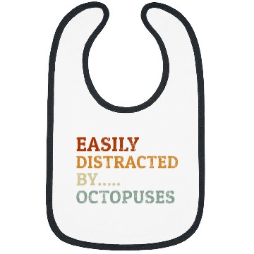 Discover Octopus Pet Easily Distracted By Octopuses Retro Funny 06 Bibs