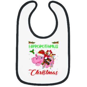 Discover Hippo Pet I Want A Hippopotamus For Christmas xmass Lights Santa Hippo 332 Bibs