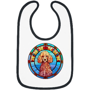Discover Poodle Pet Dog Owner Stained Glass Full Face Art Bibs