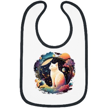 Discover Astronaut Cat or Funny Space Cat on Galaxy Cat Bibs