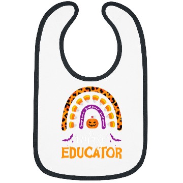 Discover nurses Job Educator Rainbow Leopard Halloween Pumpkin Candy Corn Bibs