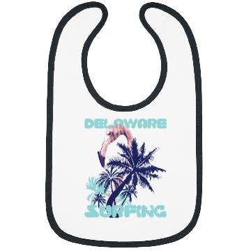 Discover Flamingo Pet Delaware Palm trees Vacation Ocean Bibs
