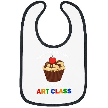 Discover Art Class Back to School Cupcake Funny Cute Girls Artist Bibs