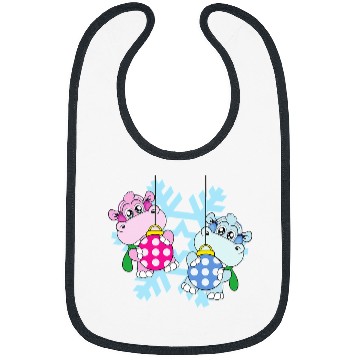 Discover Hippo Pet Christmas Balls Winter Snowflake Snow Bibs