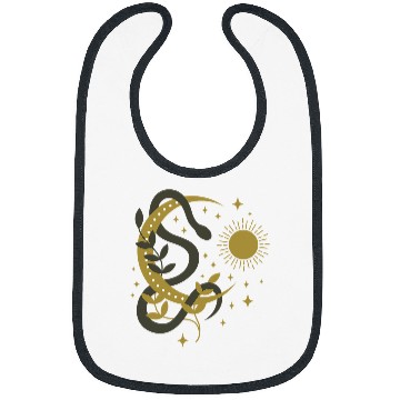 Discover Snake Pet Mystical Celestial Snake Boho Sun Moon Witchcraft Wicca Bibs