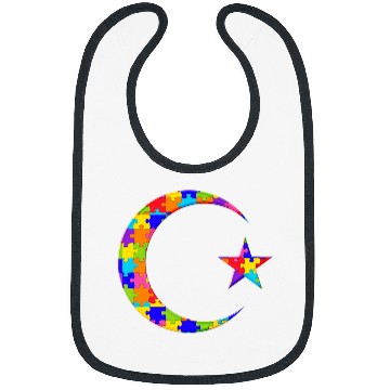 Discover Autism Puzzle Crescent Moon Eid Ramadan kareem Jigsaw Autism Puzzle Bibs