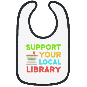 Discover Book Fun Support Your Local Library Funny Librarian Readers Lovers Bibs