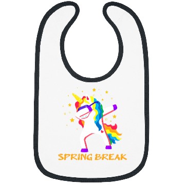 Discover Unicorn Pet  Spring Break Florida School Trip Dab Girl 2 Bibs