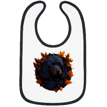Discover Poodle Pet Dog in Autumn Fall Leaves Bibs